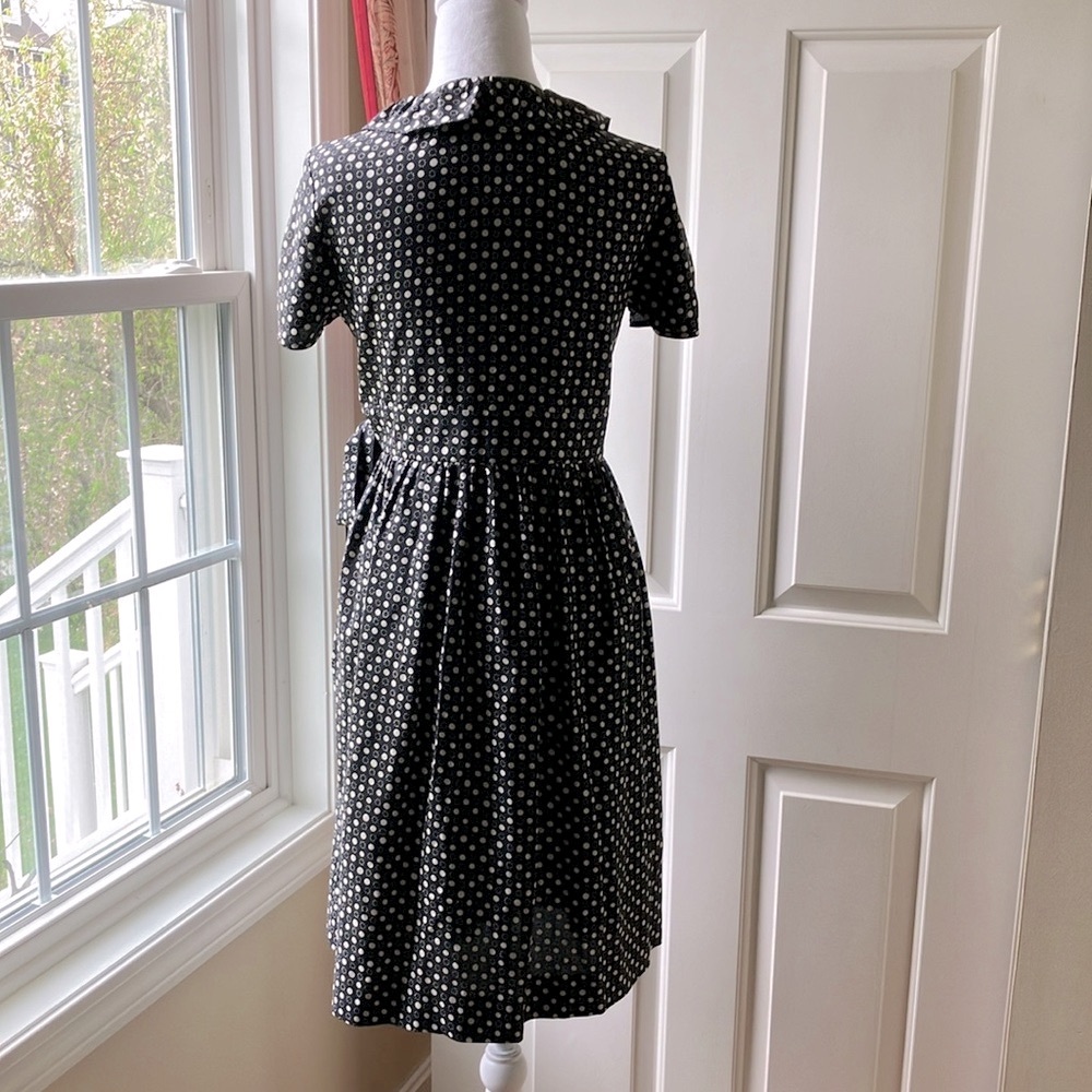 J. Crew Silk Wrap Polka-Dot Dress Black/White Size 4 - Picture 9 of 16